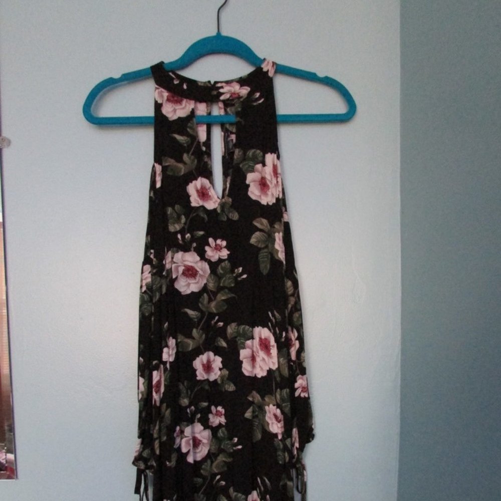 Bohemian Shoulder and Sleeve Cut Out Floral Dress